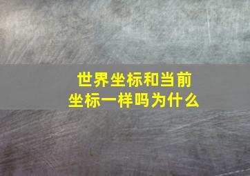 世界坐标和当前坐标一样吗为什么