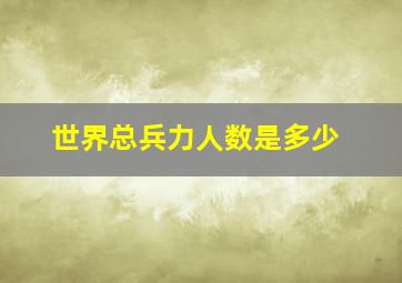 世界总兵力人数是多少