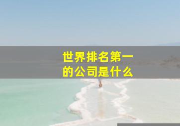 世界排名第一的公司是什么