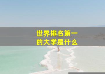 世界排名第一的大学是什么