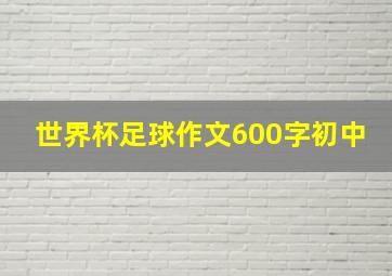 世界杯足球作文600字初中