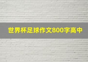 世界杯足球作文800字高中