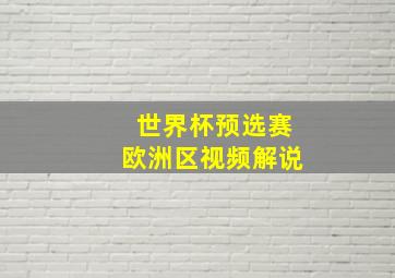 世界杯预选赛欧洲区视频解说