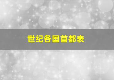 世纪各国首都表