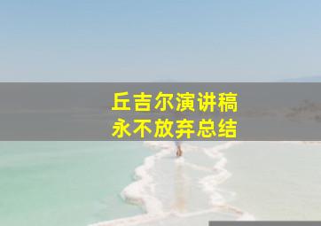 丘吉尔演讲稿永不放弃总结