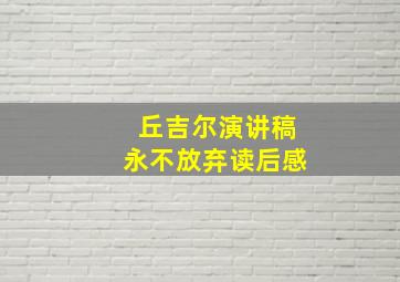 丘吉尔演讲稿永不放弃读后感