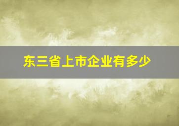 东三省上市企业有多少