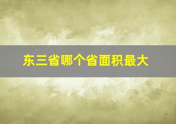 东三省哪个省面积最大