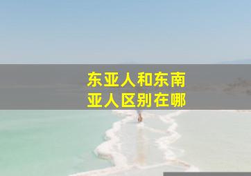 东亚人和东南亚人区别在哪