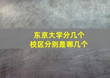 东京大学分几个校区分别是哪几个