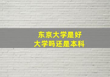 东京大学是好大学吗还是本科