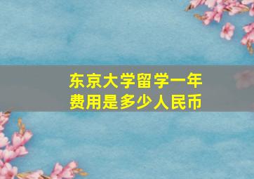 东京大学留学一年费用是多少人民币