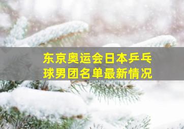 东京奥运会日本乒乓球男团名单最新情况