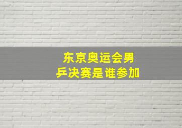 东京奥运会男乒决赛是谁参加