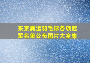 东京奥运羽毛球各项冠军名单公布图片大全集