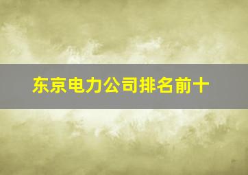 东京电力公司排名前十