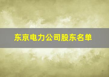 东京电力公司股东名单