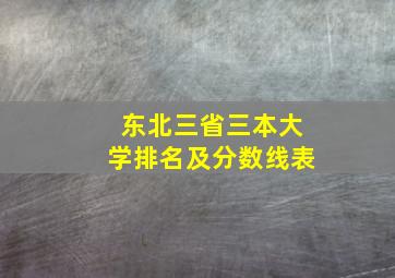 东北三省三本大学排名及分数线表