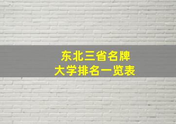 东北三省名牌大学排名一览表