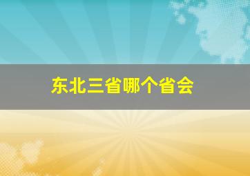 东北三省哪个省会