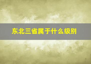 东北三省属于什么级别