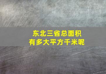 东北三省总面积有多大平方千米呢