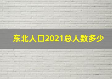 东北人口2021总人数多少