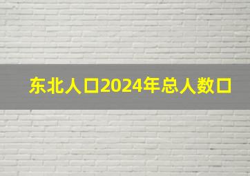 东北人口2024年总人数口