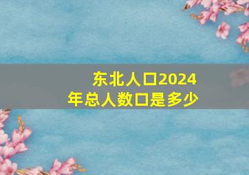 东北人口2024年总人数口是多少