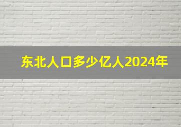 东北人口多少亿人2024年