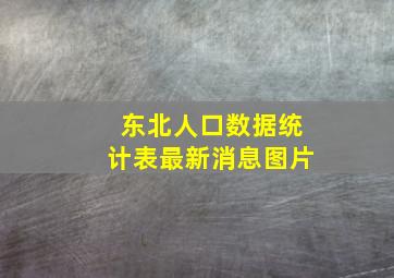 东北人口数据统计表最新消息图片