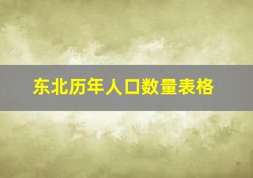 东北历年人口数量表格