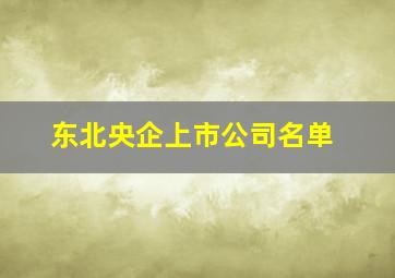 东北央企上市公司名单