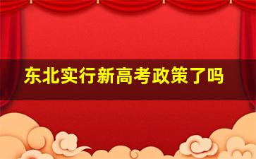 东北实行新高考政策了吗