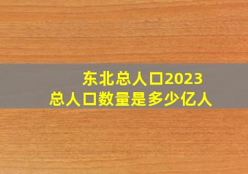 东北总人口2023总人口数量是多少亿人