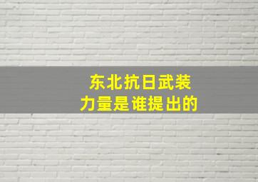 东北抗日武装力量是谁提出的