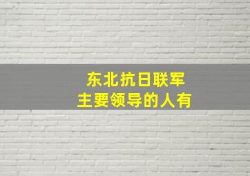 东北抗日联军主要领导的人有