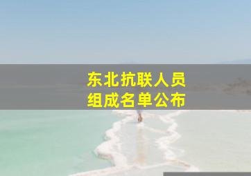 东北抗联人员组成名单公布