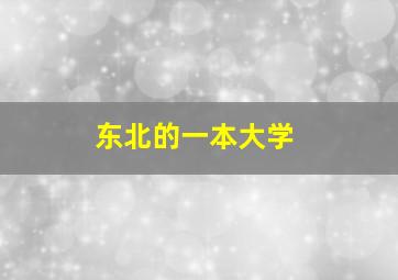 东北的一本大学