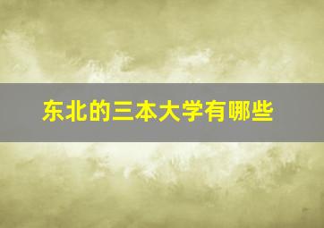 东北的三本大学有哪些