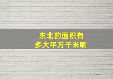 东北的面积有多大平方千米啊