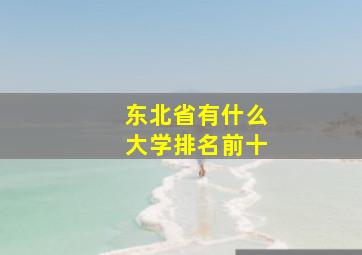 东北省有什么大学排名前十