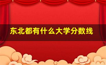 东北都有什么大学分数线