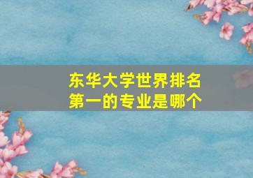 东华大学世界排名第一的专业是哪个