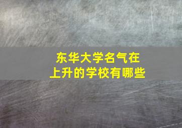 东华大学名气在上升的学校有哪些