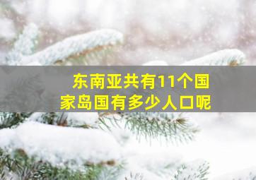 东南亚共有11个国家岛国有多少人口呢