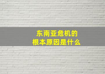 东南亚危机的根本原因是什么