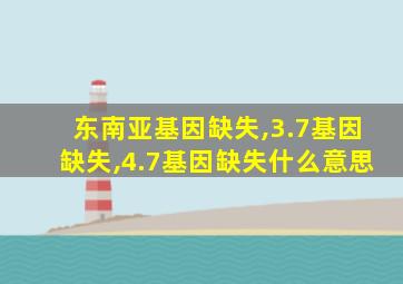 东南亚基因缺失,3.7基因缺失,4.7基因缺失什么意思