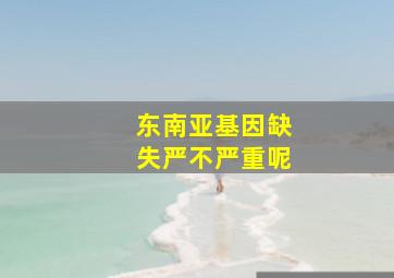 东南亚基因缺失严不严重呢