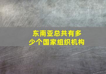 东南亚总共有多少个国家组织机构